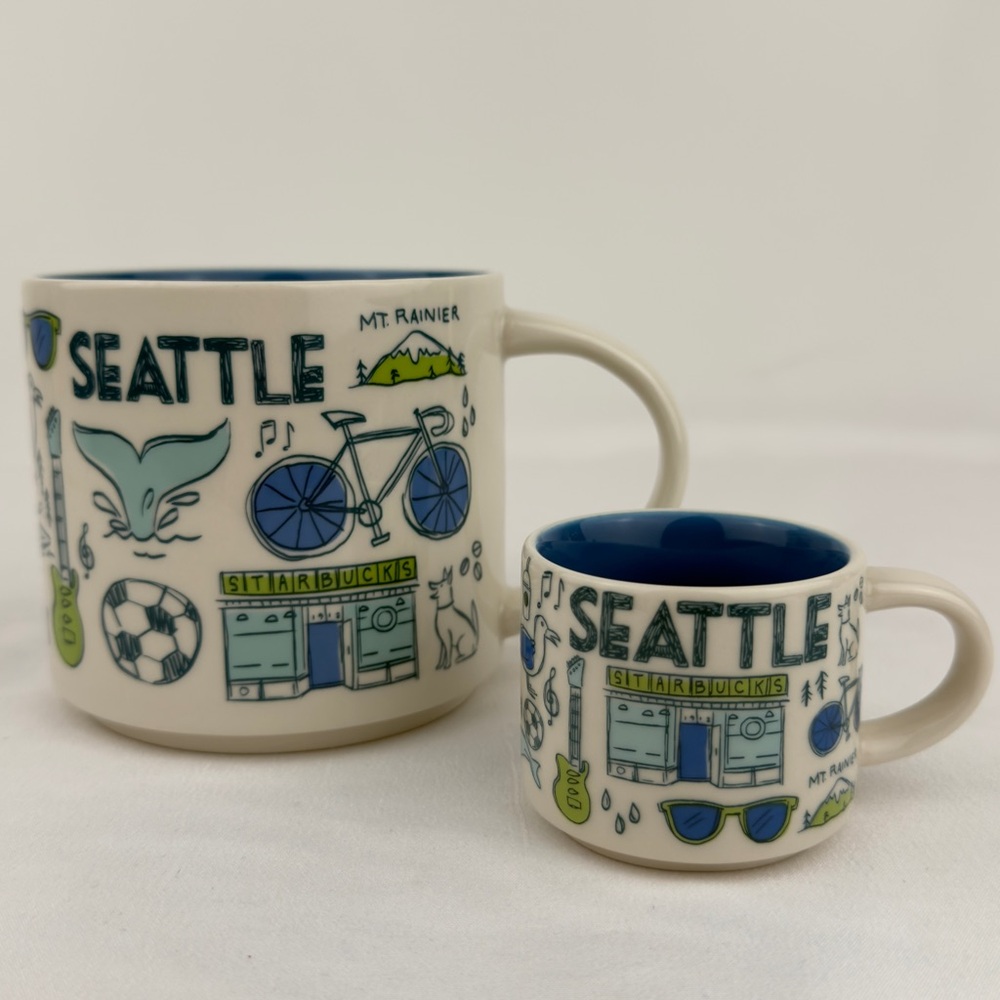 Starbucks Seattle Been There Mug 14oz + Mini 2oz Espresso Cup Set 2023